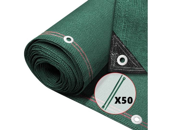 Panneau de clôture VOUNOT® 1 × 10 m\, brise-vue en filet d'ombrage HDPE 230 g/m²\, vert