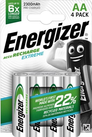 Batteri Energizer Recharge AA Extreme, 4/fp