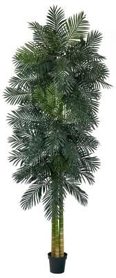 Nearly Natural 10' Triple Stalk Golden Cane Artificial Palm Tree