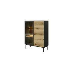 Vitrine   ¦ schwarz ¦ Maße (cm): B: 100 H: 125