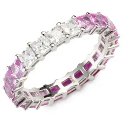 DIAMONIQUE® Ring mind. = 3,20ct Prinzessschliff Silber rhodiniert