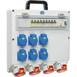 As - Schwabe, Baustromverteiler, Wandverteiler mit Direktanschluss (10x, CEE 7/3, CEE 7/4)