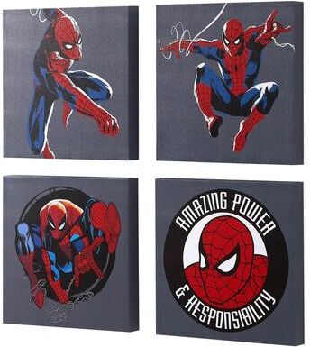 Marvel Spiderman 4 Pack Canvas Wall Art