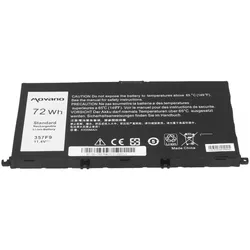Movano Akku für Dell Inspiron 15 (7557) 15 (7559) (10.8V-11.1V) Laptop (6600 mAh) (6600 mAh), Notebook Akku, Schwarz