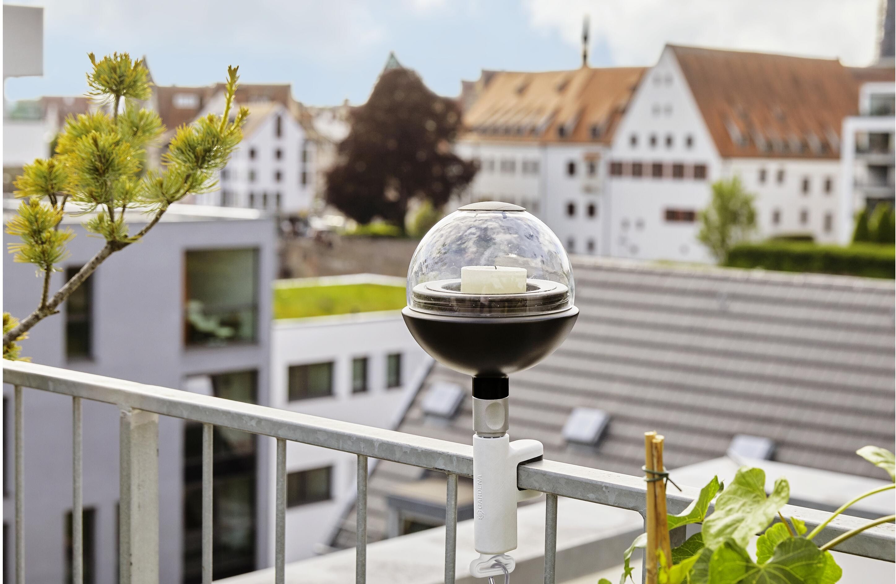 Windlicht GARDENA "ClickUp Windlicht", schwarz, Glas, Kerzenhalter, Windlicht schwarz Einheitsgröße