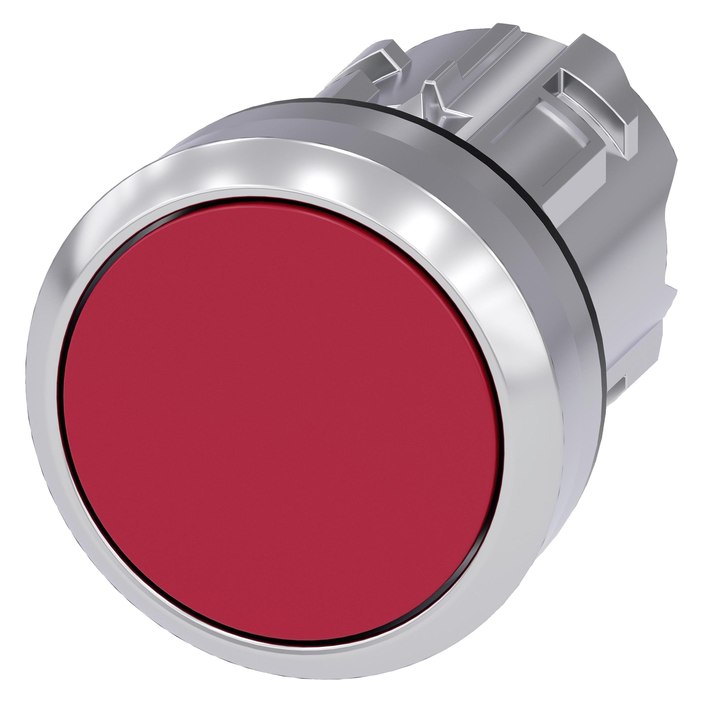 Siemens Pushbutton, 22mm, round, red (3SU1050-0AB20-0AA0)