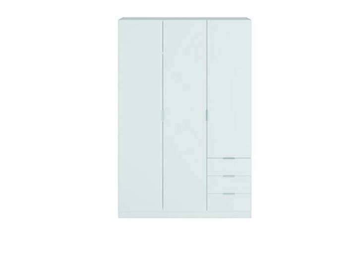 Dmora - Kleiderschrank 3 Türen Cimone, Kleiderbügel für Schlafzimmer, Kleiderschrank mit 3 Schubladen, 121x52h184 cm, Weiß