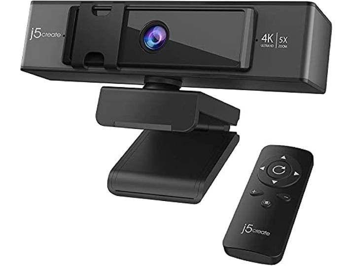 j5create Webcam 4K Ultra HD+ afstandsbediening met digitale zoom, 5 x zwart