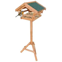 Relaxdays Vogelfutterhaus aus Tannenholz Dunkelgrün,Orange