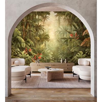 Fototapete LIVING WALLS "Walls by Patel 5 Fototapete Üppiger Tropen-Dschungel", beige, B:4m H:0m L:2,7m, Vlies, Tapeten, Üppiger Tropen-Dschungel auf 200 g/m² Premium-Vlies