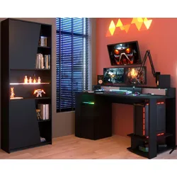 JUGENDZIMMER Gaming Set mit Schreibtisch und Schrank inkl. LED
