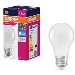 Osram E27 LED Lampe Value Classic A 40 4,9W wie 40W Kaltweißes Licht blendfreie weiß mattierte Glühbirne