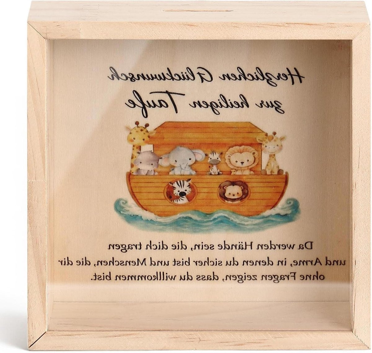 Houten Fotolijst Spaarpot met 3D Ark van Noach Ontwerp voor Geldgeschenken