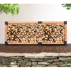 Westmann Lärchenholz Kaminholzregal Michel 10 | Außenbereich | Natur | 318x40x120 cm - Natur
