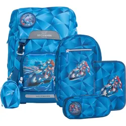 Beckmann Schultaschenset Classic Blue Lightning, 6-teilig