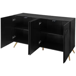 STILVORA Standard cabinets Holzwerkstoff Schwarz 120x40x80 cm mit verstellbaren Böden