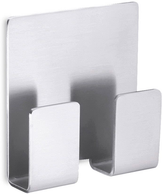 ZACK APPESO Doppelhandtuchhaken, Accessoires, 40135, edelstahl matt gebürstet - B: 5,5 H: 5,8 cm - edelstahl matt gebürstet