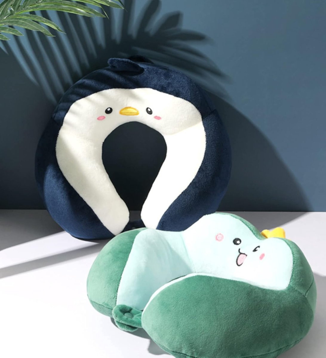 Reiskussen Pinguïn - Comfortabel Nekkussen voor Kinderen en Volwassenen