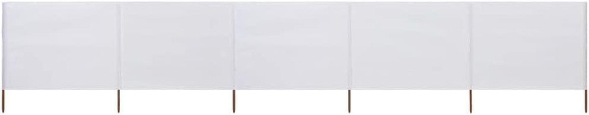 Opvouwbaar Windscherm voor de Tuin met 5 Panelen in Zandwit - 600 x 120 cm