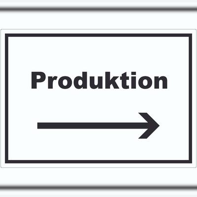 HB-Druck Produktion Aufkleber mit Text und Richtungspfeil rechts Herstellung waagerecht A2 (420x594mm)