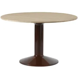 Muuto Midst Tisch, Ø 120 cm, eiche geölt / dunkelrot
