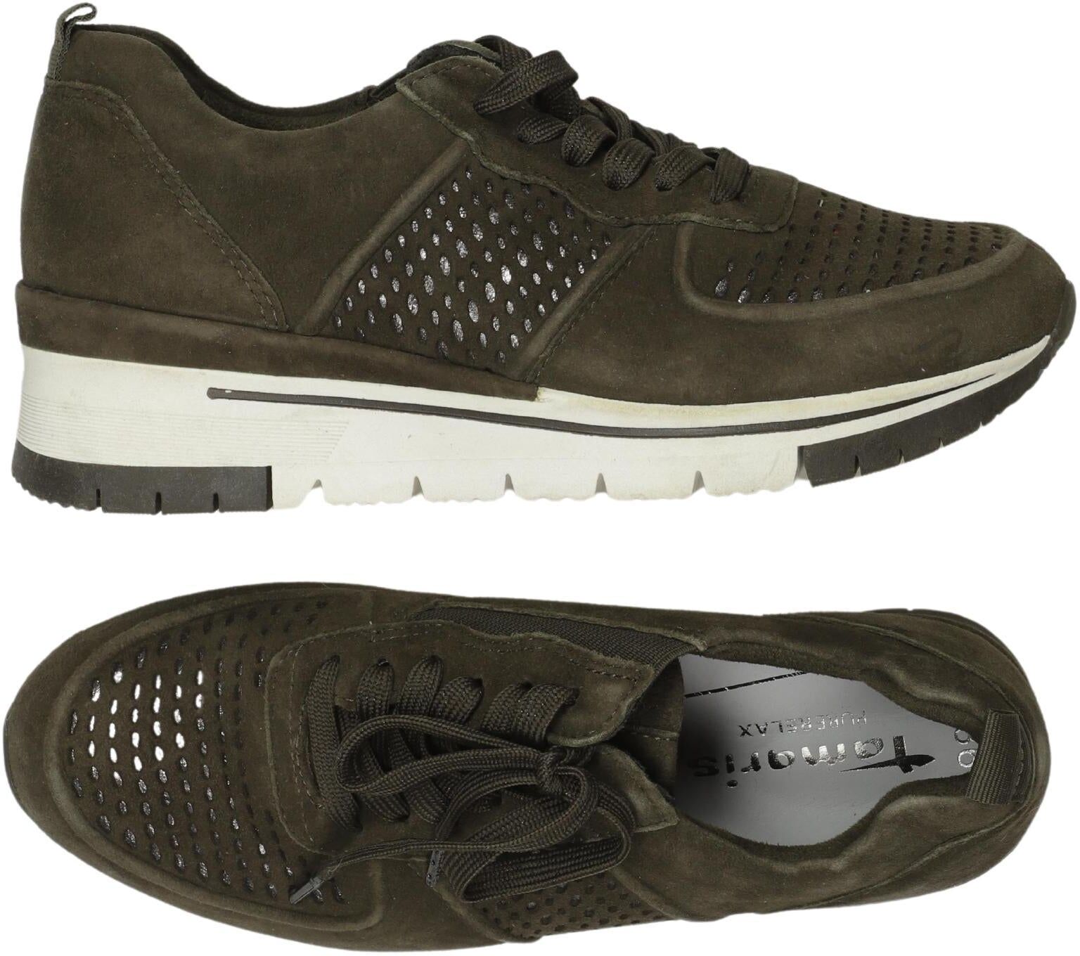 Tamaris Damen Sneaker, Grün, Gr. EU 36, Leder - Second Hand