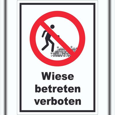 HB-Druck Wiese betreten verboten Aufkleber A2 (420x594mm)