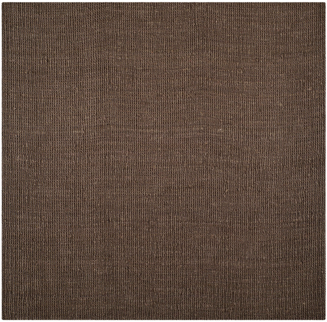 Ebern Designs Jute / Sisal Hand Woven Area Rug Brown Square 183 cm