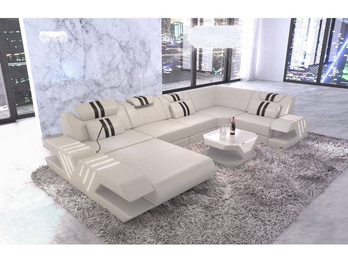 Wohnlandschaft Venedig U-Form in Leder