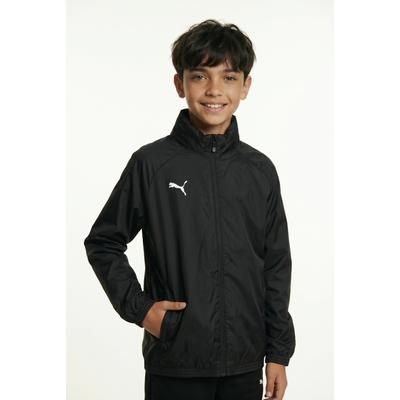 Trainingsjacke PUMA "TEAMGOAL ALLWEATHER JACKET JR", Kinder, Gr. 140, schwarz (puma schwarz, puma weiß), Rippware, Obermaterial: 100% Polyamid, unifarben, regular fit normal, Jacken Trainingsjacke, modernes Design, leistungsstarke Materialien,...