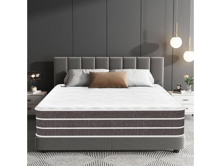 Matelas 140x190 cm Ép 27cm Hybride Ressorts ensachés et mousse en mémoire de Gel rafraîchissant - Sommeil Réparateur Ergonomique