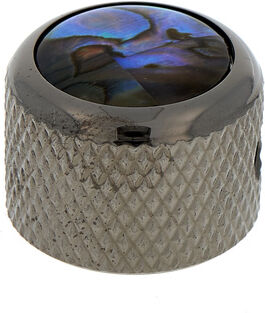 Q-Parts Dome Potiknob Abalone BCR Black Chrome