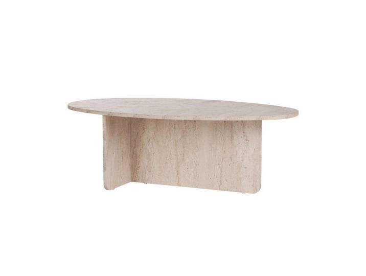 Habitat Garten Couchtisch orba Travertin, Beige, Holz, 65x40x120 cm, Wohnzimmer, Wohnzimmertische, Couchtische