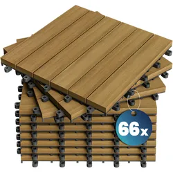Holzfliese Eukalyptus 66er-Set 30x30cm