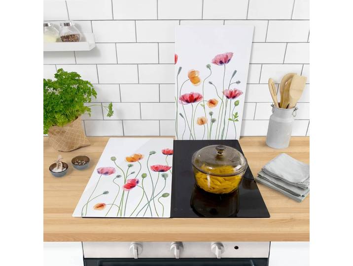 Herdabdeckplatte Klatschmohn Party 60 x 52 x 0cm