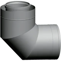 Wolf Abgasbogen DN200/300 konzentrisch 90 Grad, aus Edelstahl/PP