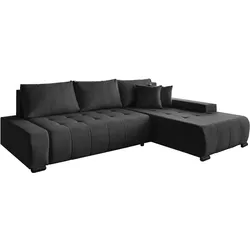 ECKSCHLAFSOFA Draco L Schwarz