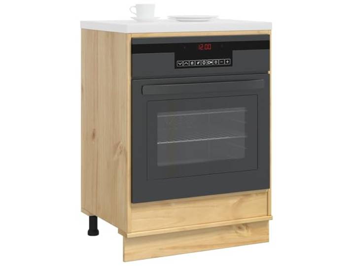 KTHLBRH Schrank SKI braun 60 x 46 x 81 cm Kiefer massiv Modernes Design für Wohnzimmer, großer Stauraum, Kapazität 70 kg, Montage erforderlich