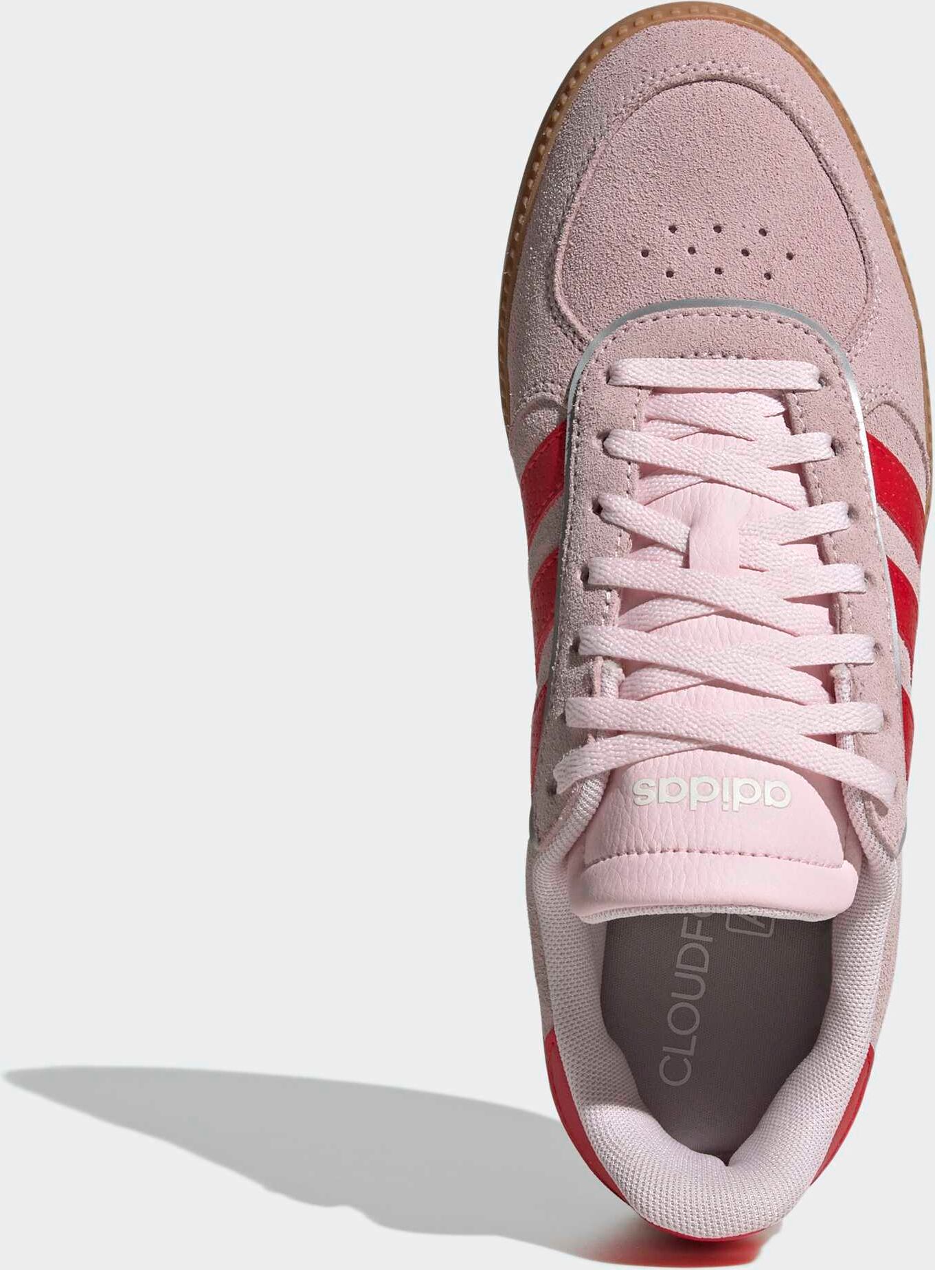 Sneaker ADIDAS SPORTSWEAR "BREAKNET SLEEK", Damen, Gr. 37, clpink, purrub, gum10, Leder, Synthetik, Schuhe Sneaker, inspiriert vom Design des adidas handball spezial clpink, purrub, gum10 37