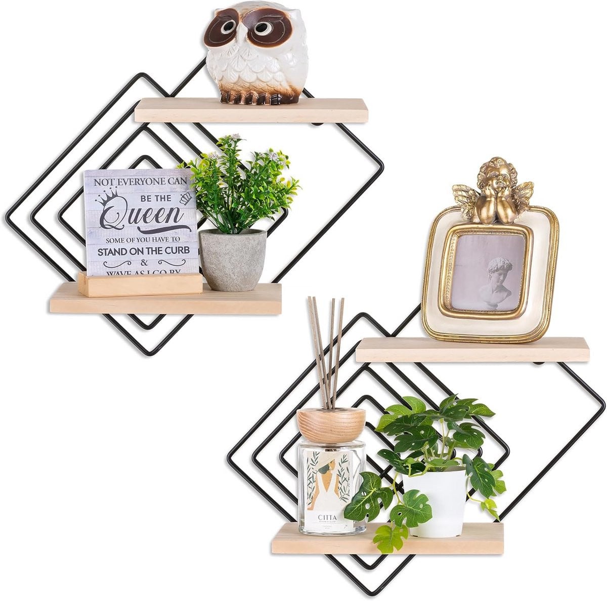 Houten Hoekplank voor Wandmontage - Hoekrek Display