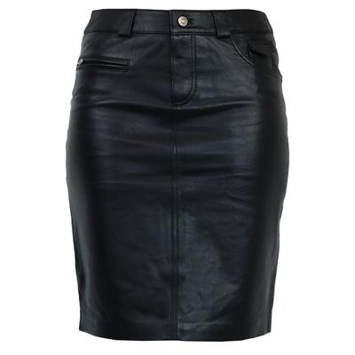 Bleistiftrock RICANO "Lederrock 0132 Skirt", Damen, Gr. XXL, schwarz, Obermaterial: 100% Lammnappaleder LANA., schmal, Röcke Bleistiftrock, Handgefertigt aus echtem Leder