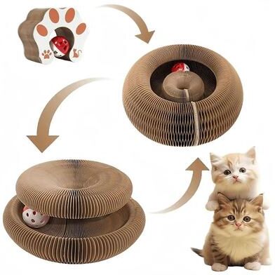 Uplift Essentials Foldable Multi Level Interactive Cat Scratcher Foldable Multi Level Interactive Cat Scratcher