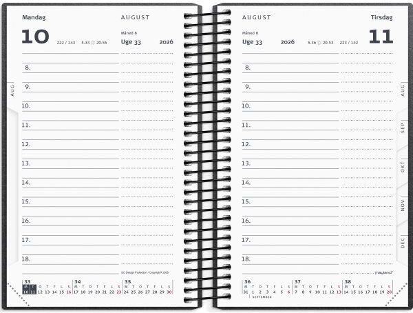 Mayland 26/27 Kalender, Studie Mini, Dag