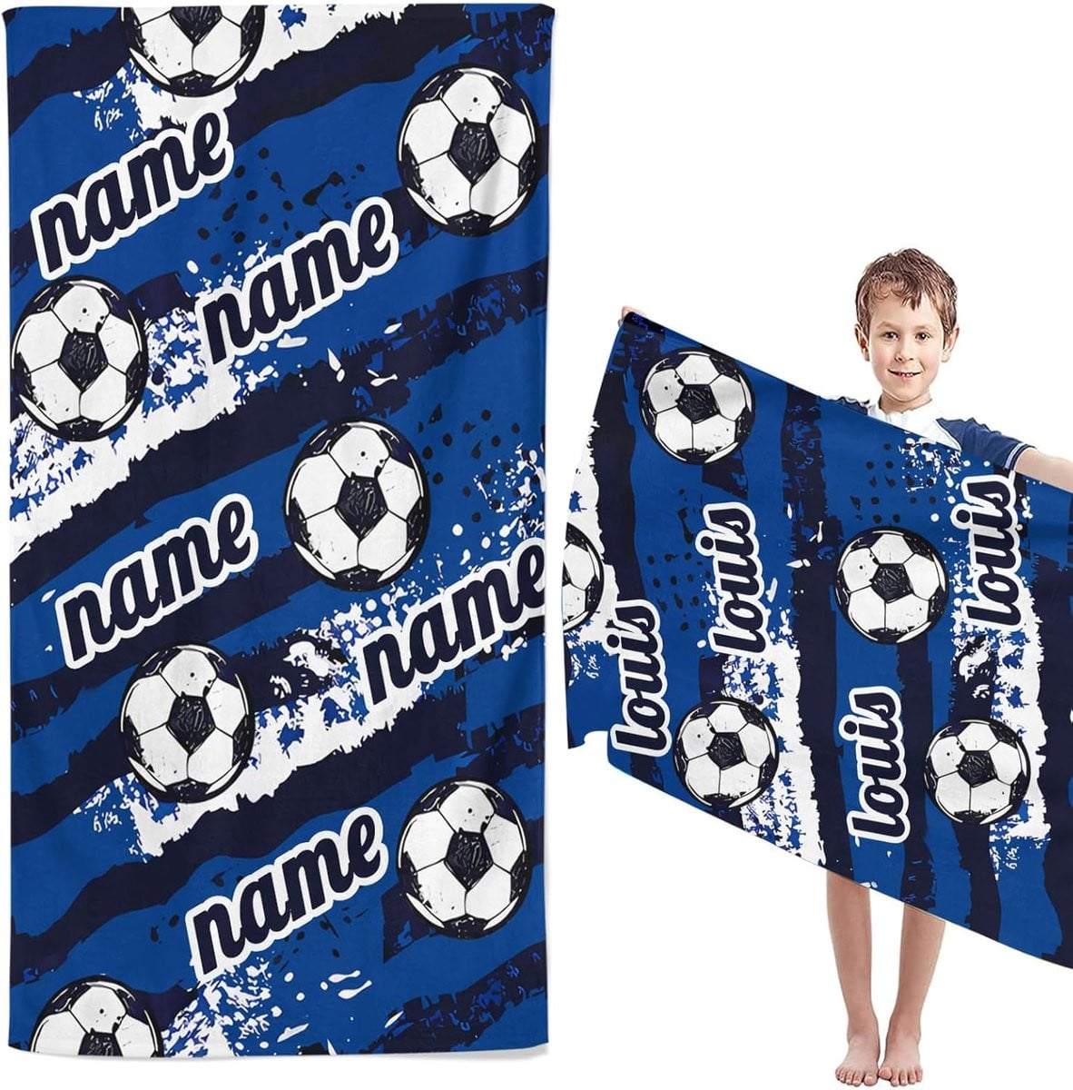Gepersonaliseerd Voetbal Strandlaken voor Volwassenen - 100 x 200 cm