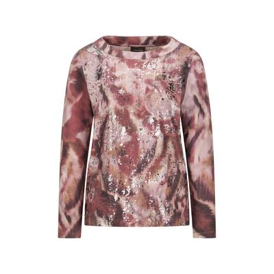Print-Shirt GOLDNER "Langarm Printshirt, U-Boot-Ausschnitt", Damen, Gr. 46, bunt (bunt, gemustert), Obermaterial: 60% Polyester PES. 35% Baumwolle CO. 5% Elasthan EL., U-Boot-Ausschnitt, Shirts, U-Boot-Ausschnitt
