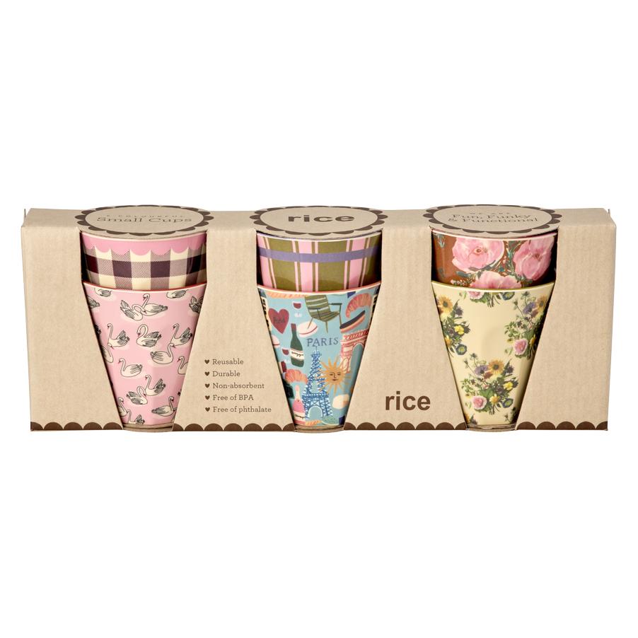 Rice - Melamine Cups with Bon Vivant Prints - Small - 160 ml (MELCU-6ZSAW26P)