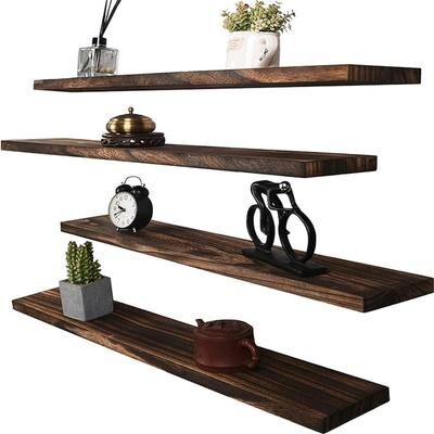 No "Wall Mounted Farmhouse Wooden Wall Shelf - 36""D x 6""W x 4""H"