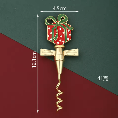 Inspire Curations Christmas Bear & Puppy Wine Bottle Opener Gift Corkscrew red Gift