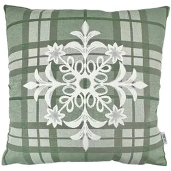 Kissenhülle Axams 50 x 50cm grün mit Ornament