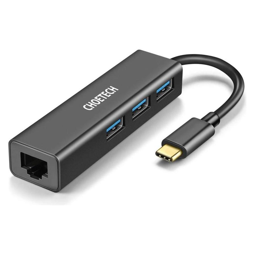 Choetech Multifunction HUB 4w1 USB Type C 3x USB 3.0 (USB-C, 4 Ports) (HUB-U02BK)